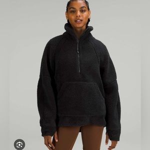 Lululemon oversized scuba fleece funnel neck zip m/l black